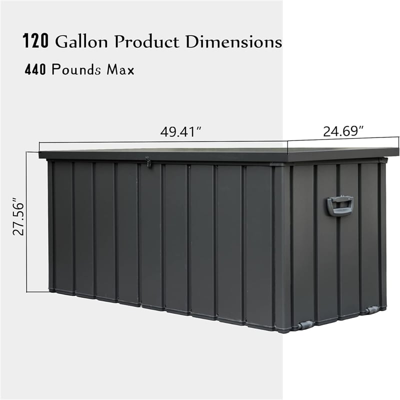 Afuera Living 120-Gallon Black Waterproof Outdoor Storage Box