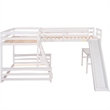 Afuera Living White L-Shaped Twin/Full Bunk Bed with Loft Desk