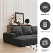 Afuera Living Contemporary Dark Gray L-Shaped Corduroy Convertible Sofa