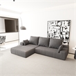 Afuera Living Contemporary Dark Gray L-Shaped Corduroy Convertible Sofa
