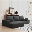 Afuera Living Contemporary Dark Gray L-Shaped Corduroy Convertible Sofa