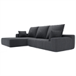 Afuera Living Contemporary Dark Gray L-Shaped Corduroy Convertible Sofa