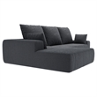 Afuera Living Contemporary Dark Gray L-Shaped Corduroy Convertible Sofa