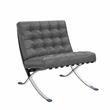 Afuera Living Contemporary 30-Inch Dark Gray Faux Leather Accent Chair