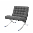 Afuera Living Contemporary 30-Inch Dark Gray Faux Leather Accent Chair
