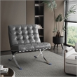 Afuera Living Contemporary 30-Inch Dark Gray Faux Leather Accent Chair