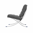 Afuera Living Contemporary 30-Inch Dark Gray Faux Leather Accent Chair