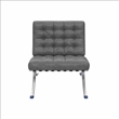 Afuera Living Contemporary 30-Inch Dark Gray Faux Leather Accent Chair
