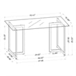 Afuera Living Clear Tempered Glass Dining Table with Gold Iron Frame