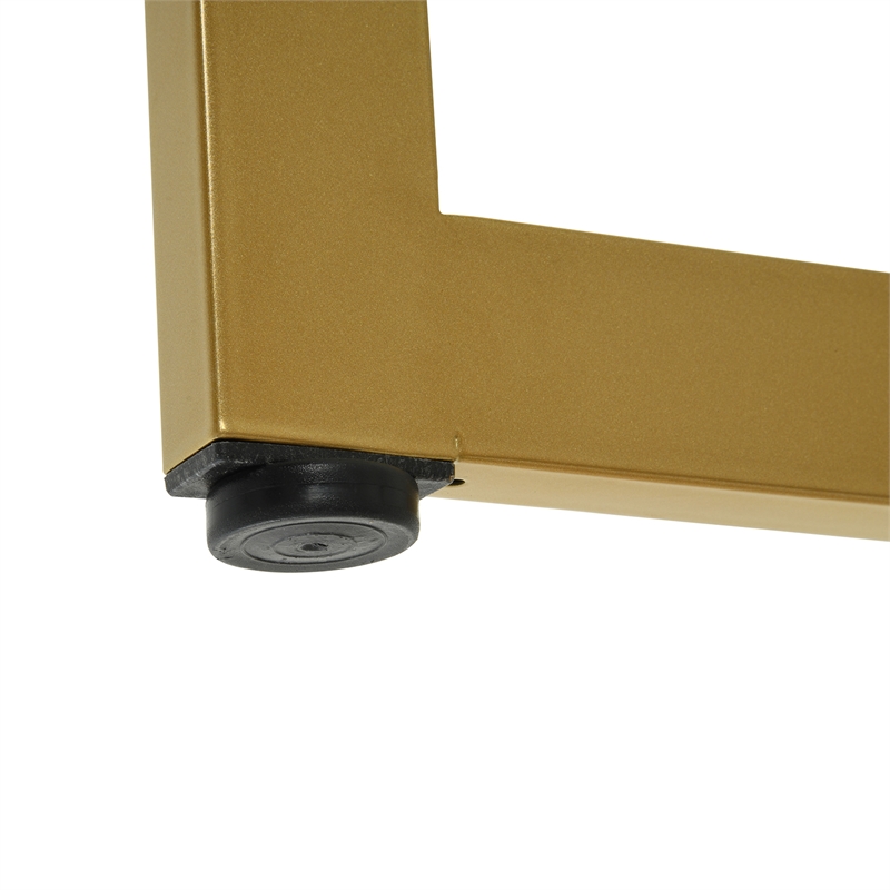 Afuera Living Clear Tempered Glass Dining Table with Gold Iron Frame