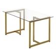 Afuera Living Clear Tempered Glass Dining Table with Gold Iron Frame