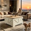 Afuera Living 40-Inch White and Gray Lift-Top Coffee Table with Charging