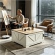 Afuera Living 40-Inch White and Gray Lift-Top Coffee Table with Charging