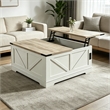 Afuera Living 40-Inch White and Gray Lift-Top Coffee Table with Charging