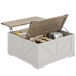 Afuera Living 40-Inch White and Gray Lift-Top Coffee Table with Charging