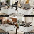 Afuera Living 40-Inch White and Gray Lift-Top Coffee Table with Charging