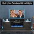 Afuera Living 70-Inch Black TV Stand with 36-Inch Fireplace and LED Charging