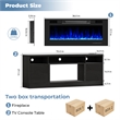 Afuera Living 70-Inch Black TV Stand with 36-Inch Fireplace and LED Charging