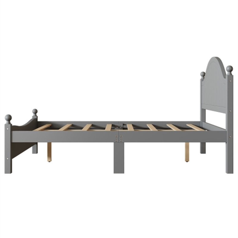 Afuera Living Contemporary Gray Full Solid Wood Platform Bed