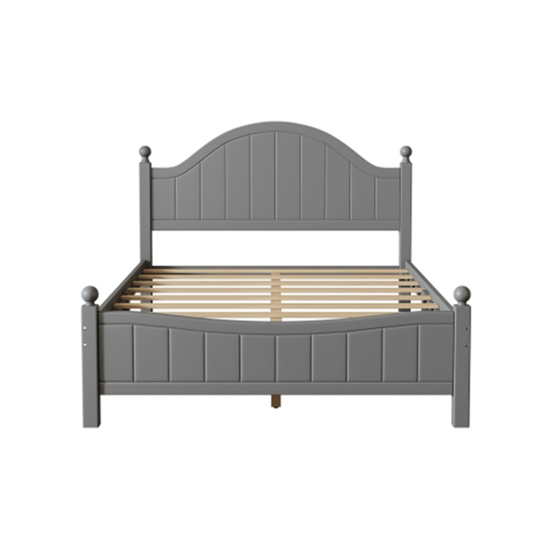 Afuera Living Contemporary Gray Full Solid Wood Platform Bed