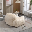 Afuera Living Contemporary Beige Faux Fur Memory Foam Bean Bag Chair