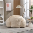 Afuera Living Contemporary Beige Faux Fur Memory Foam Bean Bag Chair