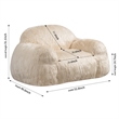 Afuera Living Contemporary Beige Faux Fur Memory Foam Bean Bag Chair