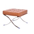 Afuera Living Contemporary Amber Tufted Genuine Leather Ottoman