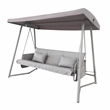 Afuera Living Champagne Outdoor Swing Bed with Adjustable Canopy