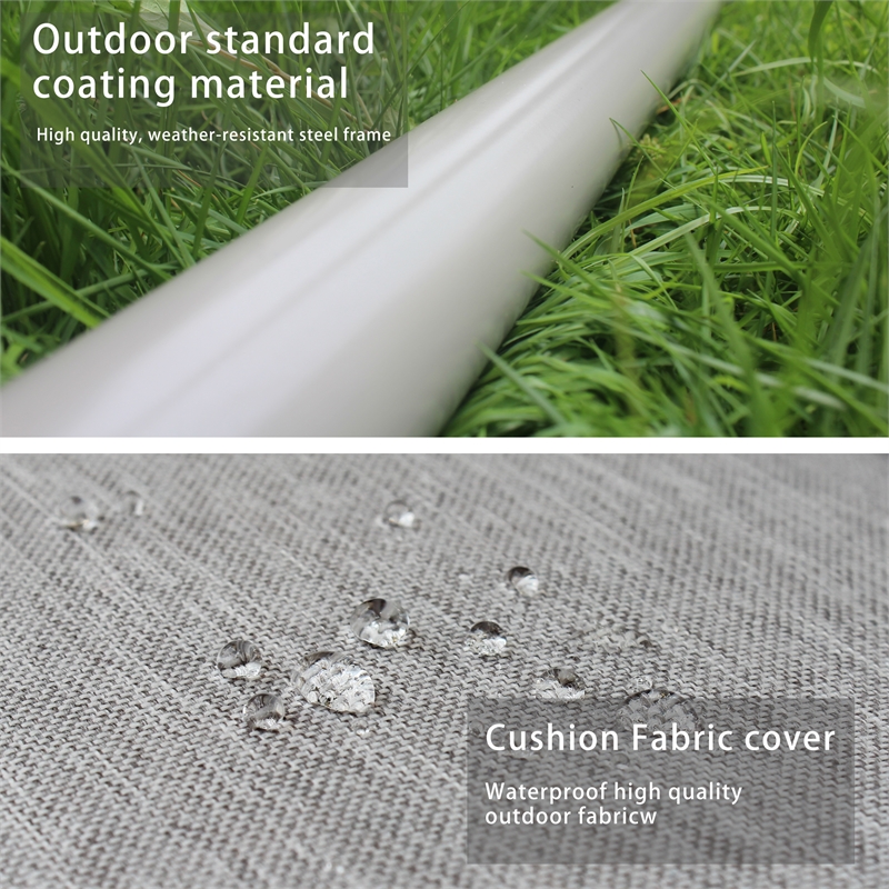 Afuera Living Champagne Outdoor Swing Bed with Adjustable Canopy