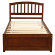 Afuera Living Contemporary Walnut Twin Platform Bed with Trundle