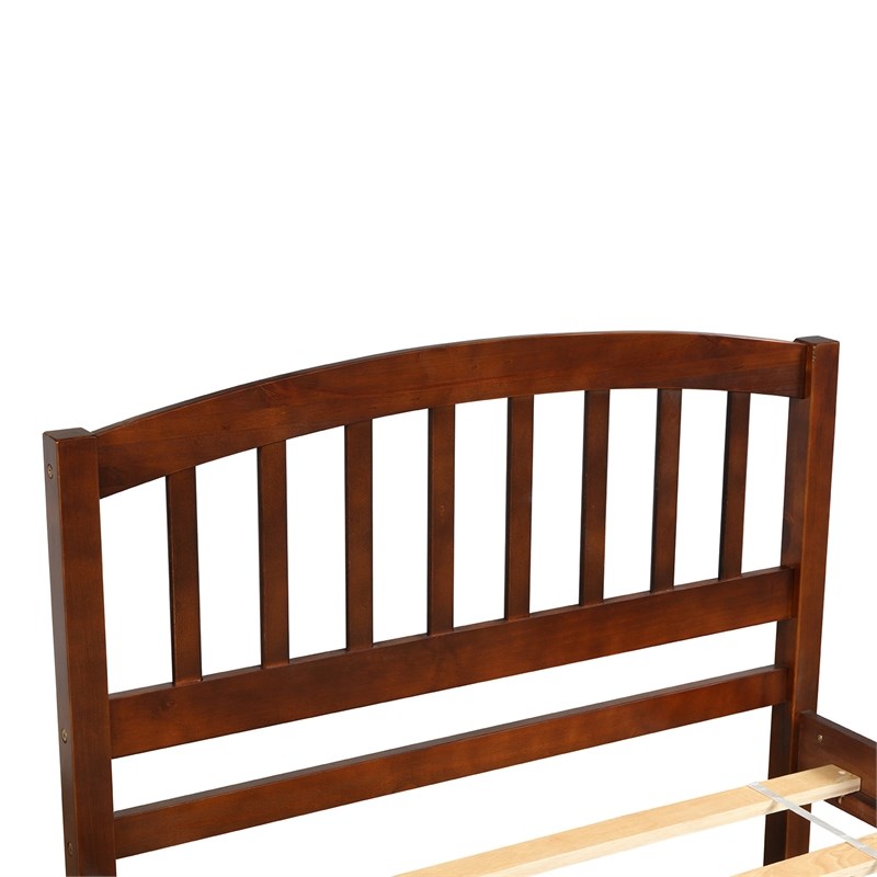 Afuera Living Contemporary Walnut Twin Platform Bed with Trundle