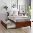Afuera Living Contemporary Walnut Twin Platform Bed with Trundle