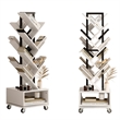 Afuera Living White 360-Degree Rotating Double-V Bookcase with Storage