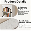 Afuera Living 70-Inch White Arched Bookcase with LED Lights and 5 Shelves