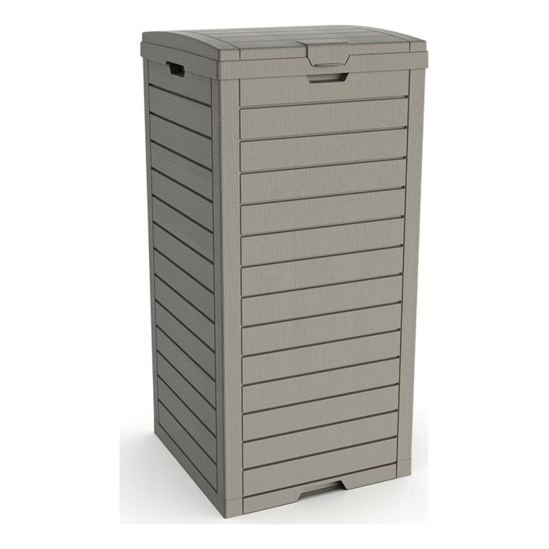 Afuera Living 31-Gallon Light Coffee Concealed Outdoor Trash Can