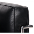 Afuera Living Black Leather Accent Chair with Stainless Steel Frame
