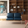 Afuera Living Blue PU Leather 2-Piece Stainless Steel Sofa Set