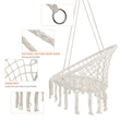 Afuera Living Contemporary 330-Lb Cotton Rope Hanging Hammock Chair