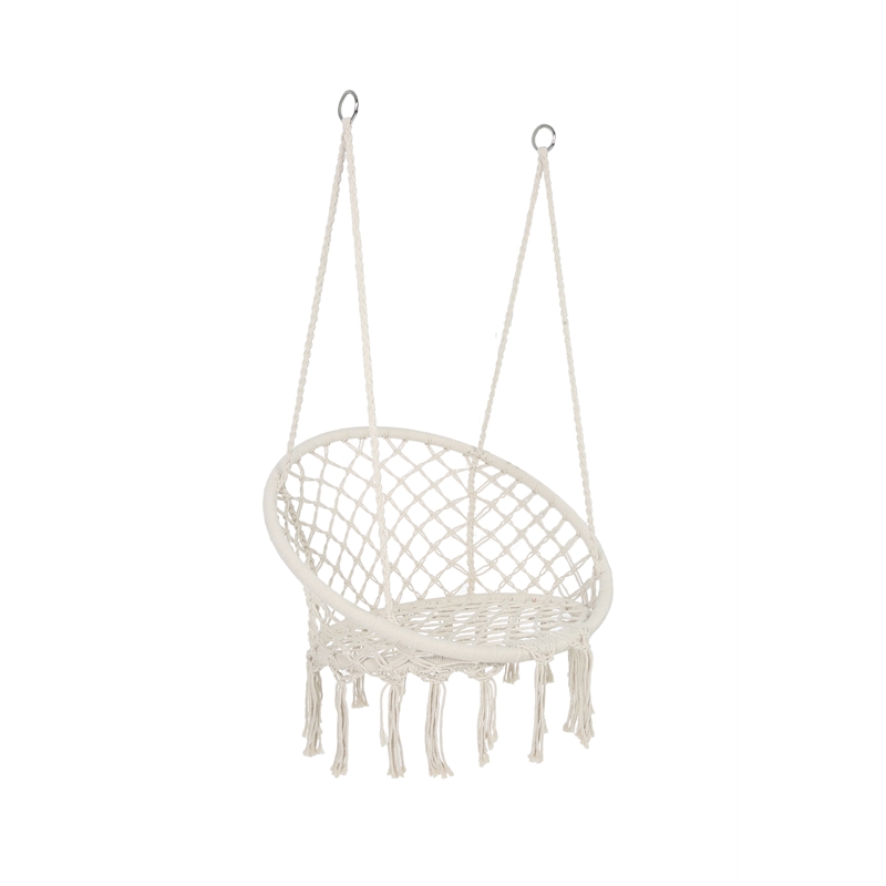 Afuera Living Contemporary 330-Lb Cotton Rope Hanging Hammock Chair