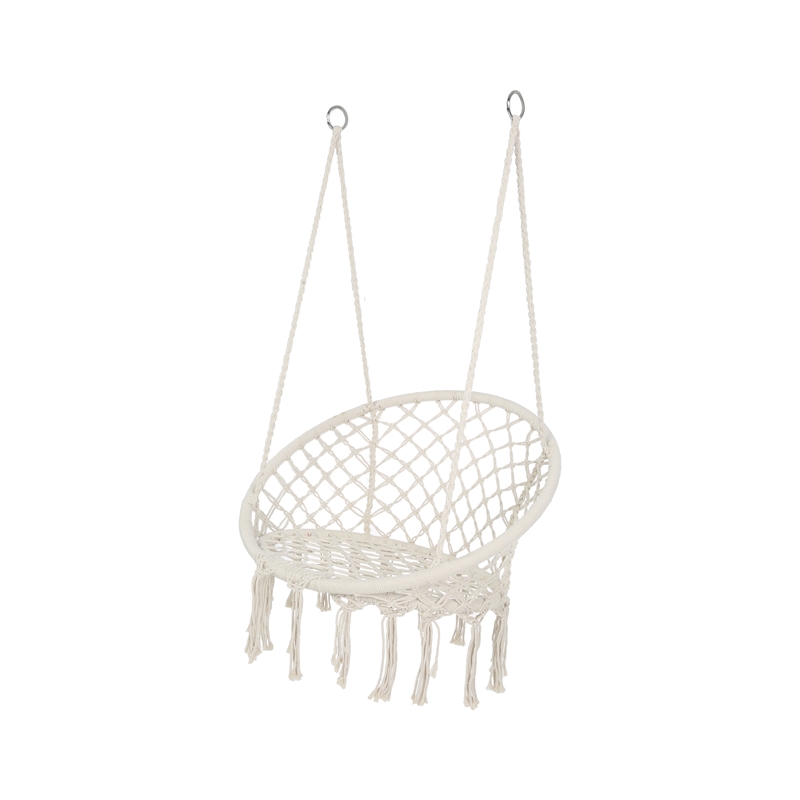 Afuera Living Contemporary 330-Lb Cotton Rope Hanging Hammock Chair