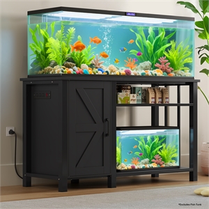 Afuera Living 52-Inch Black Aquarium Stand with Power Outlets