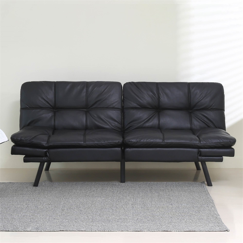 Afuera Living Contemporary Black Convertible Folding Sofa Bed