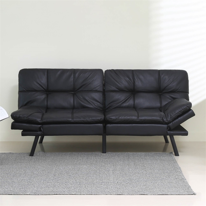 Afuera Living Contemporary Black Convertible Folding Sofa Bed
