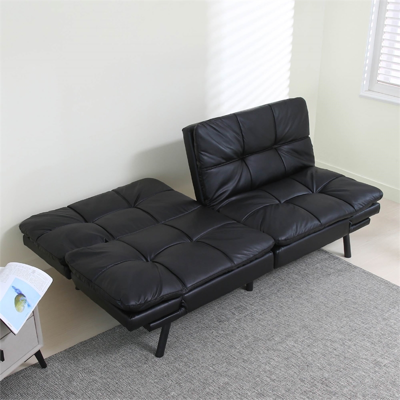 Afuera Living Contemporary Black Convertible Folding Sofa Bed