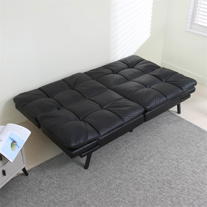 Afuera Living Contemporary Black Convertible Folding Sofa Bed