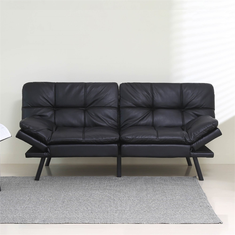 Afuera Living Contemporary Black Convertible Folding Sofa Bed