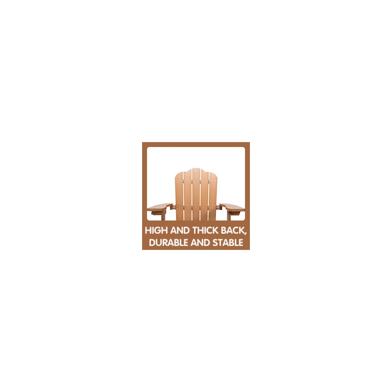 Afuera Living Brown Fade-Resistant Adirondack Chair with Cup Holder