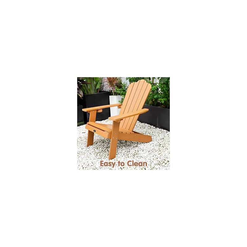 Afuera Living Brown Fade-Resistant Adirondack Chair with Cup Holder