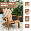 Afuera Living Brown Fade-Resistant Adirondack Chair with Cup Holder